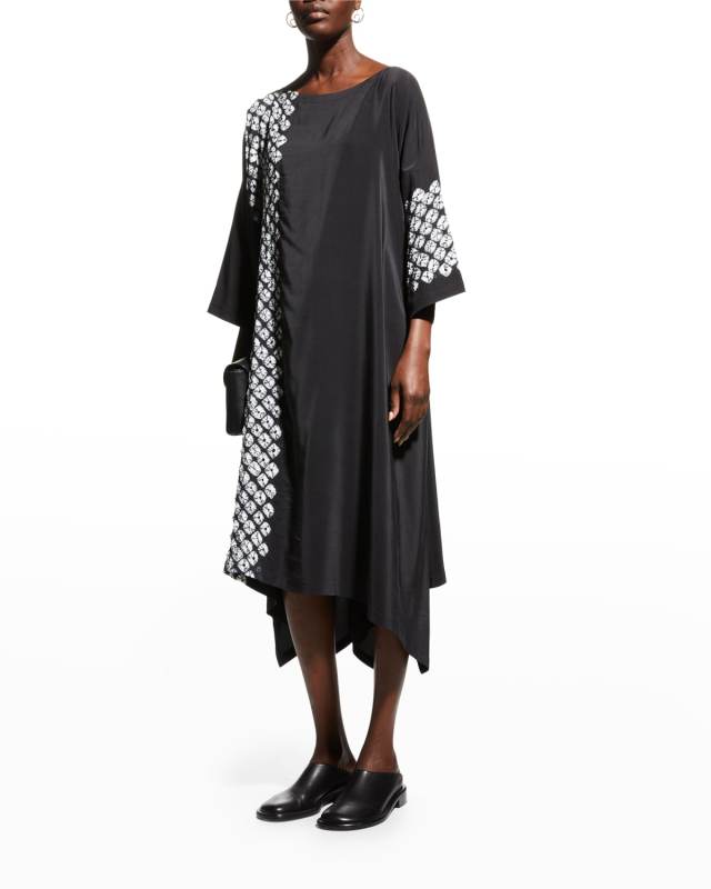 Scoop Neck Silk Midi Dress